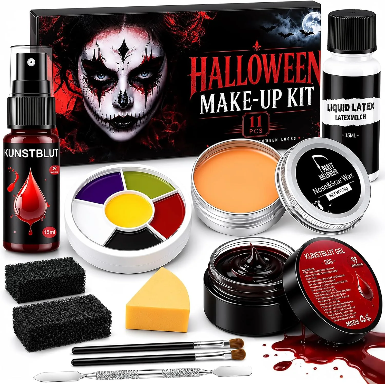 Face Paint Halloween Fake Blood Face Painting Kit Halloween Makeup Sfx