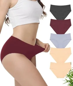 Falary Bamboo Underwear Women Ladies Knickers Pants Mid Waisted 5 Pack