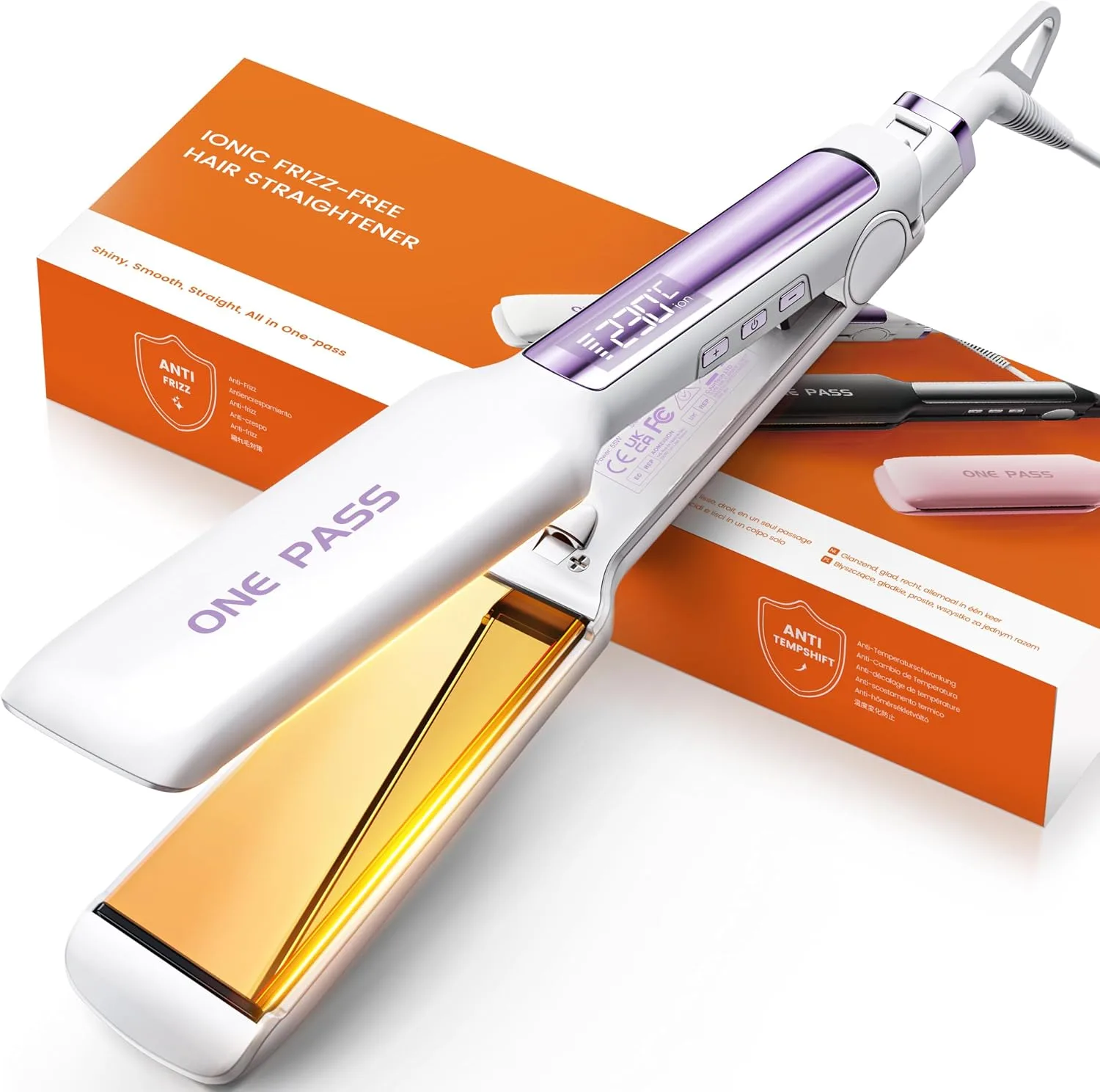 Faszin Professional Wide Plate Hair Straighteners For Women Ivory
