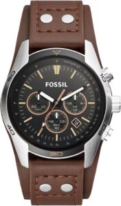 Fossil Coachman Watch For Men Quartz Chronograph Movement With Leather Strap
