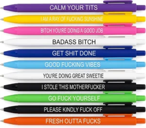 Funny Novelty Pens Set Of 11 Secret Santa Gifts For Women Rude Pens With Cheeky