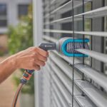 Gardena Cleansystem Blind Brush: Cleaning Brush for C or Z slats, Easy Cleaning of slatted and louvre shutters, swivelling Brush Head, with Water Connection, Convenient Lock (18850-20)