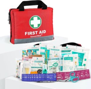 General Medi First Aid Kit 309 Pieces Reflective Bag Design Including Eyewash Ba