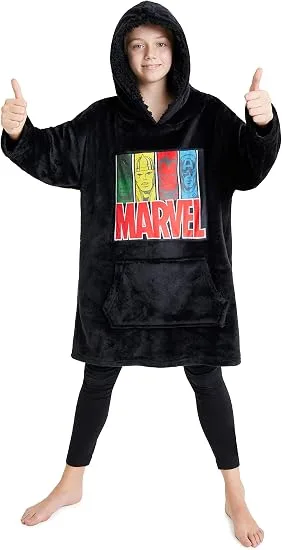 Get Trend Marvel Oversized Hoodies For Kids Teens Avengers Fleece Hoodie Blanket