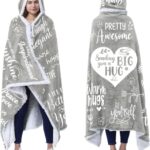 Gifts for Women,Wearable Blanket Hoodie for Women Best Friend Birthday Get Well Soon & Encouragement Gift for Best Friend Mum Coworker Daughter Indoor & Outdoor Use Warm Hooded Poncho