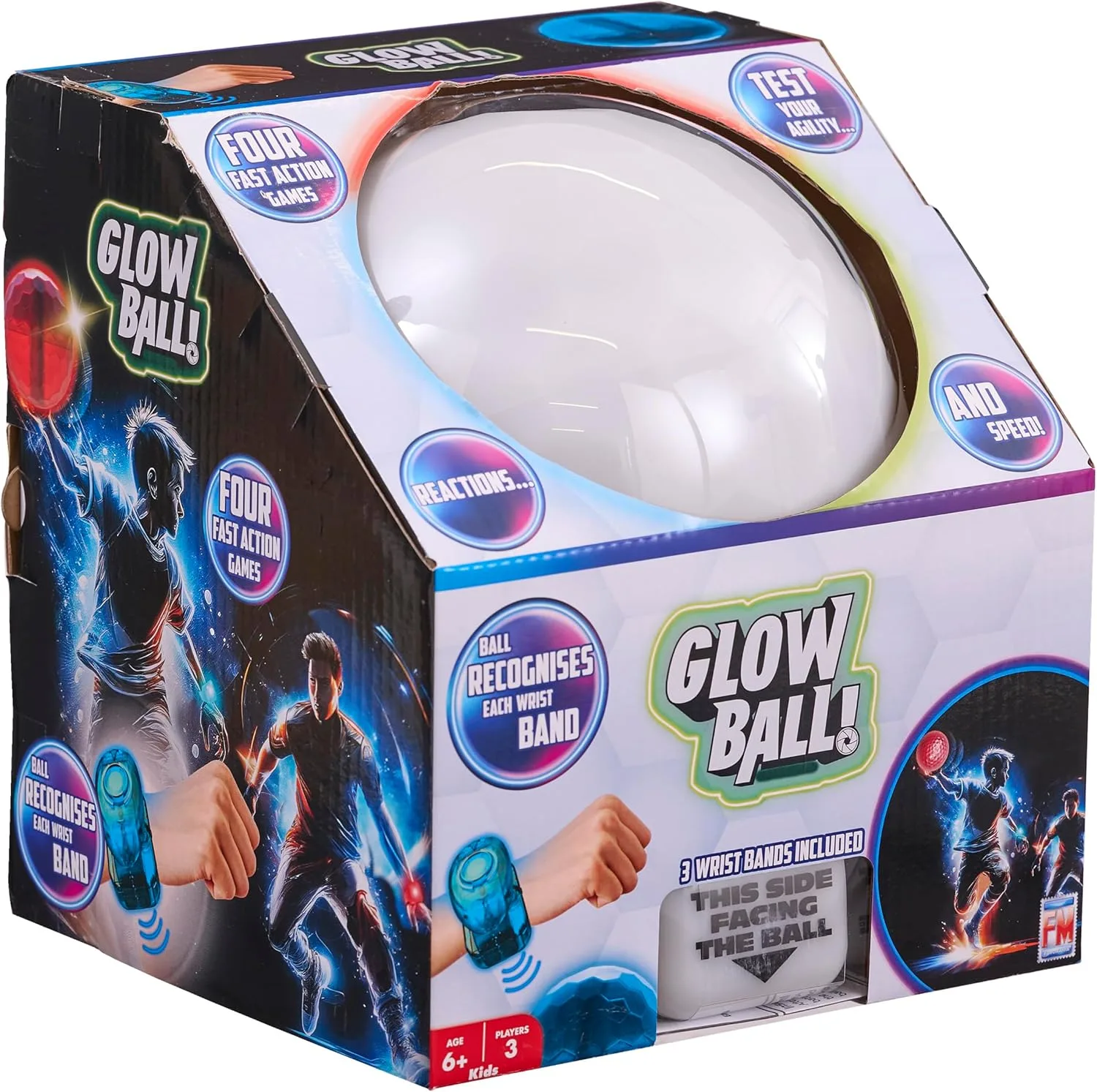 Glow Ball Colour Changing Soft Ball With 3 Interactive Wristbands 4 Fast Action
