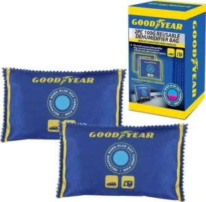 Goodyear 2pc 100g Reusable Car Dehumidifier Bags Heavy Duty Moisture Absorbers F