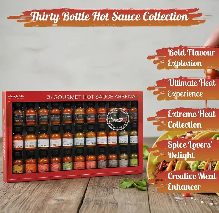 Gourmet Hot Sauce Gift Set 30 Bottle Arsenal Selection With 3 Collections Extrem