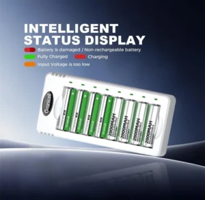 Granicell Aa Rechargeable Batteries With Charger 8 Slot Smart Battery Charger Wi