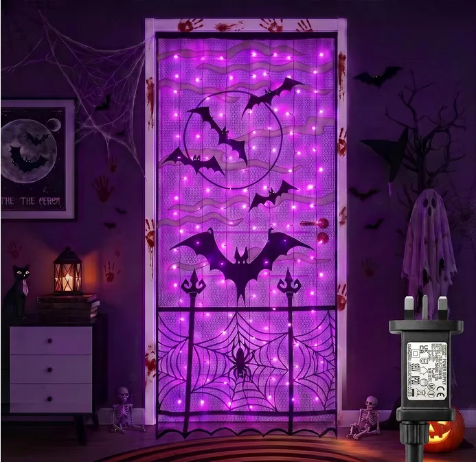Halloween Decoration Lights Outdoor 2 1m 140 Led Purple Net String Lights