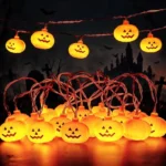 Halloween Lights, 3M 20 LED Pumpkin Lights Battery Operated, Waterproof Orange Halloween String Lights for Indoor Outdoor Halloween Decorations