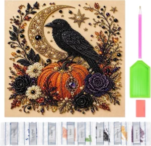 Halloween Pearl Art Kits For Adults Crow Pumpkin Diamond Art Diy Craft