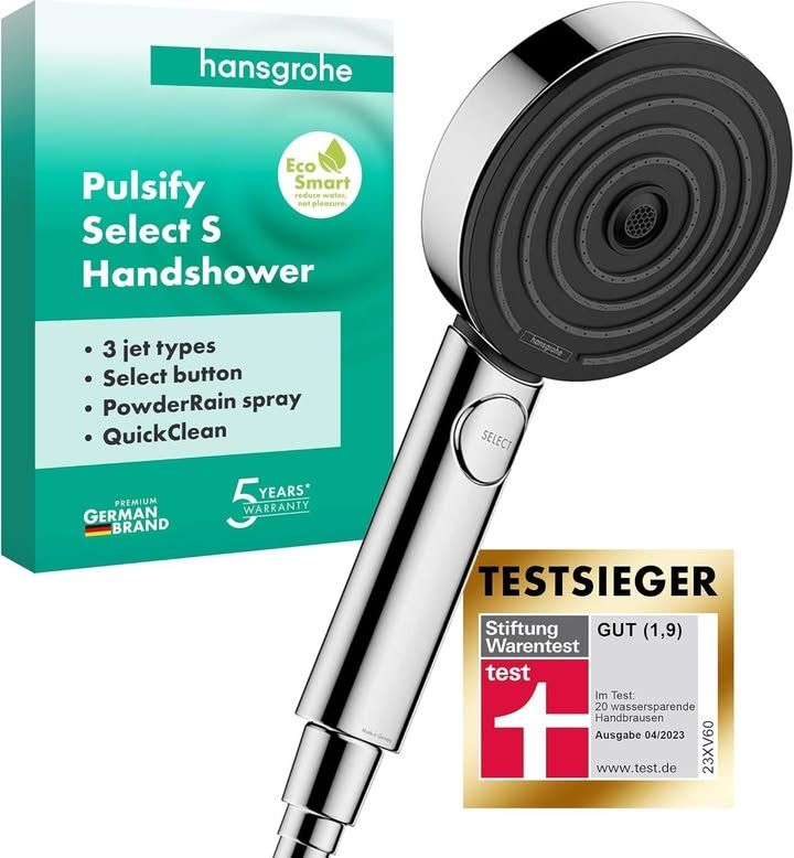 Hansgrohe Pulsify Select Water Saving Shower Head 6 9 L Min Ecosmart Hand Shower