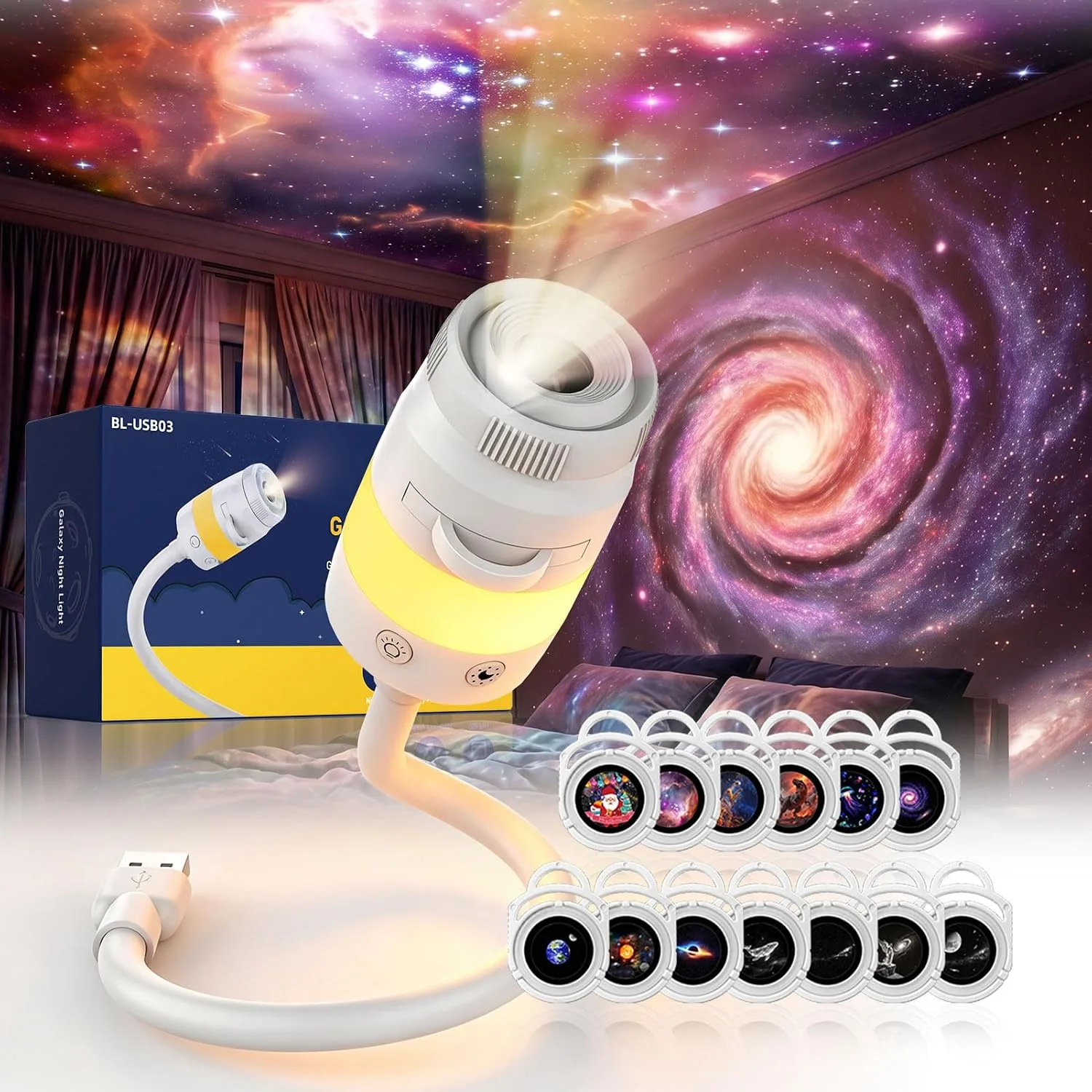 Hd Smart Dynamic 5d Holographic Night Light Projector Smart Hd With 13 Films 3 I