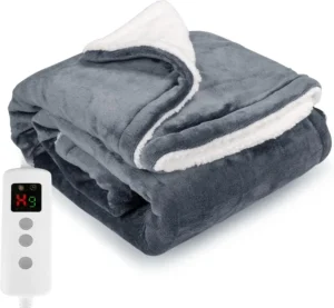 Heated Blanket Electric Throw 160x130cm Dark Grey Heating Blanket