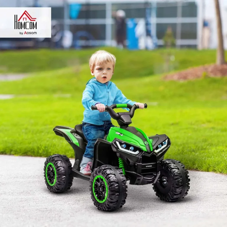 Homcom 12v Electric Quad Bike For Kids Ride On Car Atv Toy Ages 3 5 Green