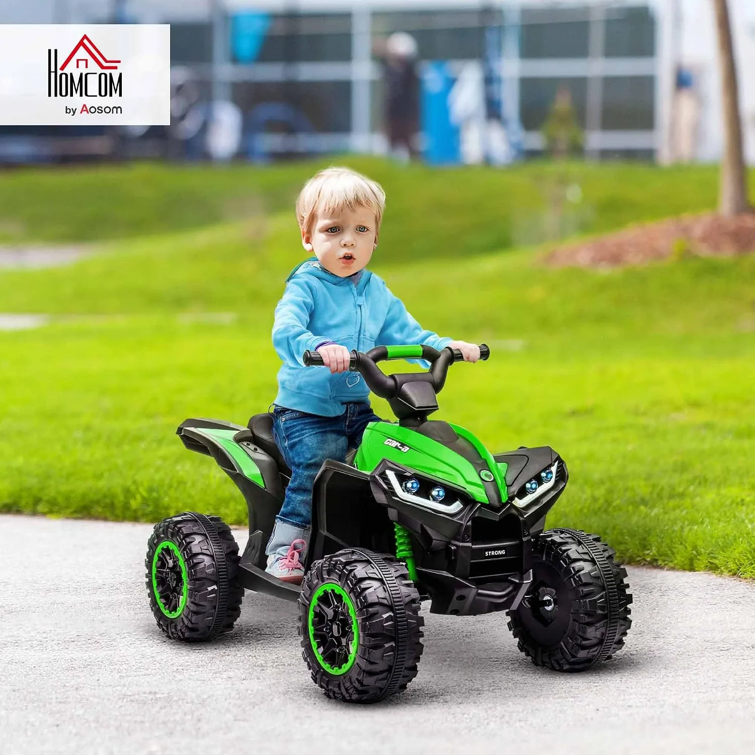 Homcom 12v Electric Quad Bike For Kids Ride On Car Atv Toy Ages 3 5 Green