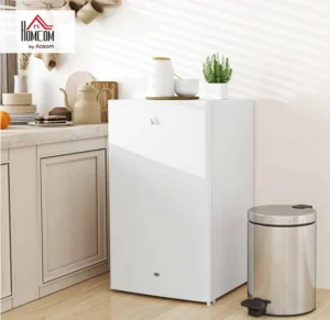 Homcom Under Counter Fridge 91l Small Fridge With Lock Chiller Box White