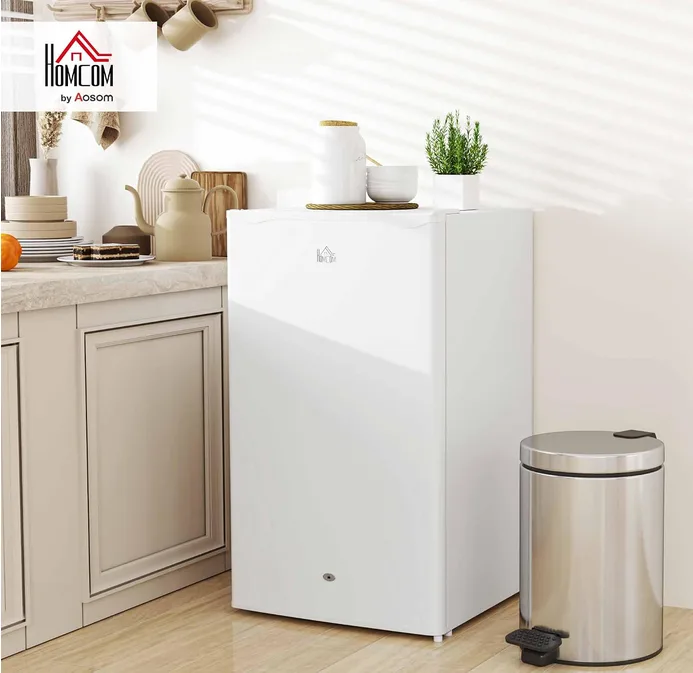 Homcom Under Counter Fridge 91l Small Fridge With Lock Chiller Box White