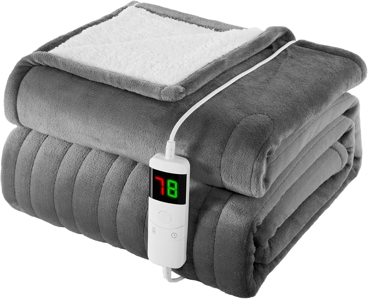 Homemate Electric Blanket Heated Throw 130x160cm 10 Levels 1 8h Timer
