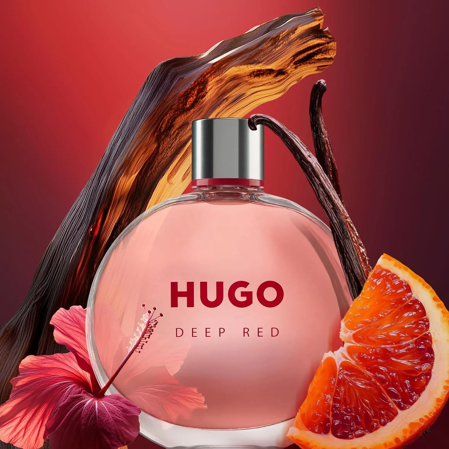 Hugo Deep Red New Packaging Eau De Parfum For Her Ambery Clementine Freesia And