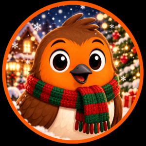 ChristmasRobin: Penny the robin in a festive scarf