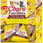 INABA Churu Fun Bites Cat Treat - Chicken and Tuna with Cheese - 1 Pack (8 x 12g) / Soft Baked Pouches with Creamy Filling, Delicious & Healthy Snack for Cats, Training Treat, Natural, Grain Free
