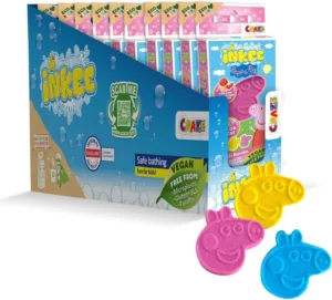 Inkee Peppa Pig Kids Bath Bombs Gift Set 10 Pack With 30 Mini Bath Bombs For Chi