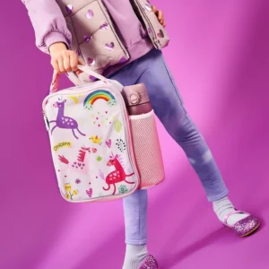 Ion8 Unicorns Design Lunch Bag Easy Access 3 Sided Zip Write On Name Patch Fresh