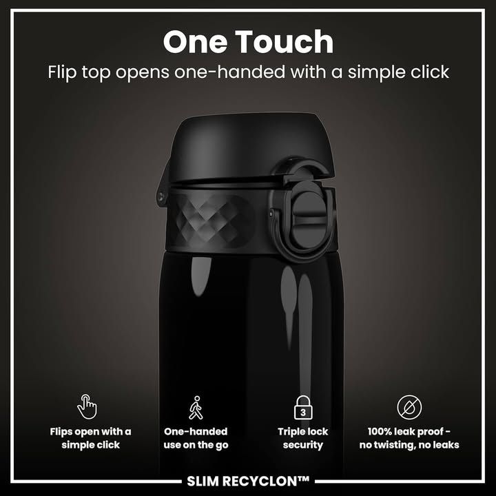 Ion8 Water Bottle 500 Ml 18 Oz Leak Proof Easy To Open Secure Lock Dishwasher Sa