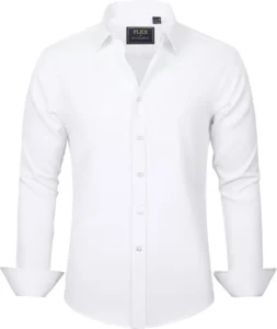 J Ver Men S Long Sleeve Stretch Dress Shirt Non Iron Casual Business Formal Shir