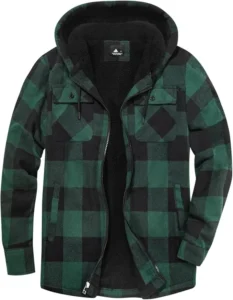 Jacketown Men S Hoodies Flannel Jacket Windproof Thick Warm Coat Plaid Shirt Fle