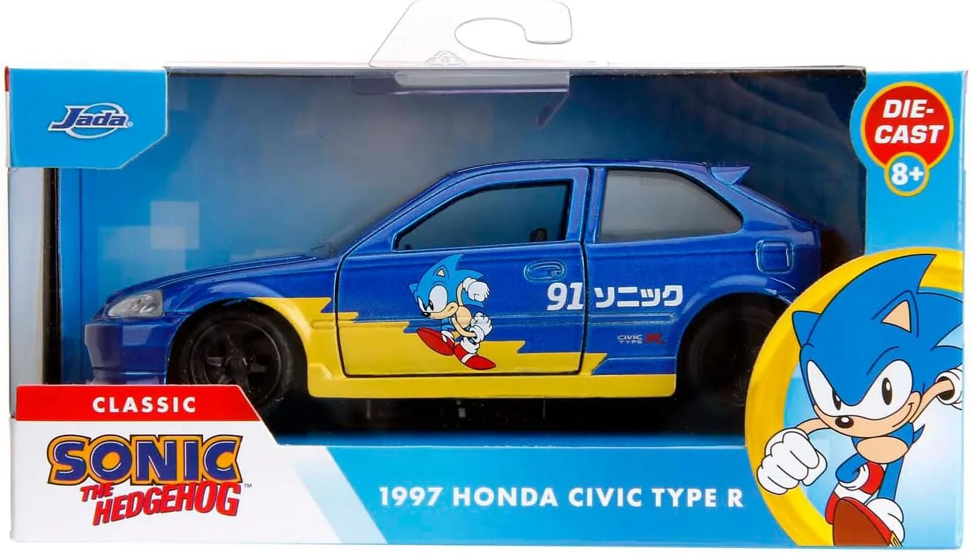 Jada Sonic 1997 Honda Civic Type R Die Cast 1 32 Toys