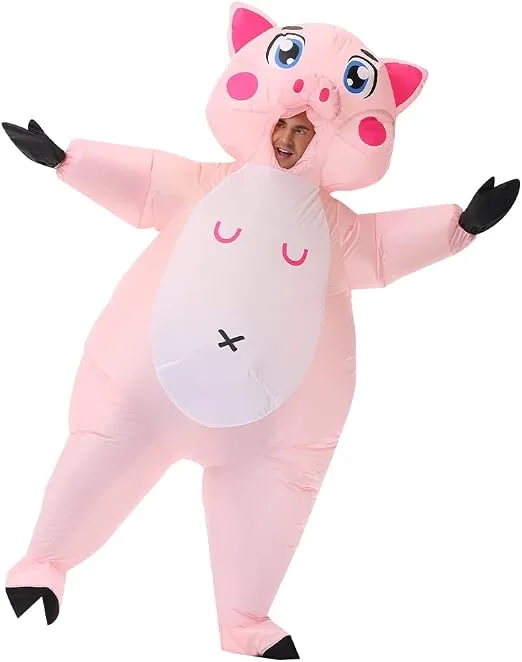 Jashke Inflatable Pig Costume Super Pig Costume Pink Costume Adult Inflatable Ha