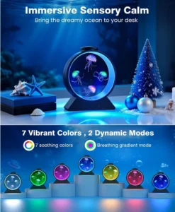 Jellyfish Lamp For Sleep Anxiety Calming Night Light For Bedroom Black