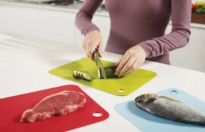 Joseph Joseph Pop 3 Piece Double Sided Colour Coded Chopping Board Mat Set Flexi