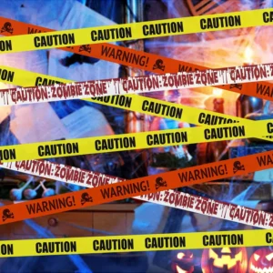 Jsdoin Halloween Decorations Caution Tape 30m Yellow Hazard Warning Props Fright