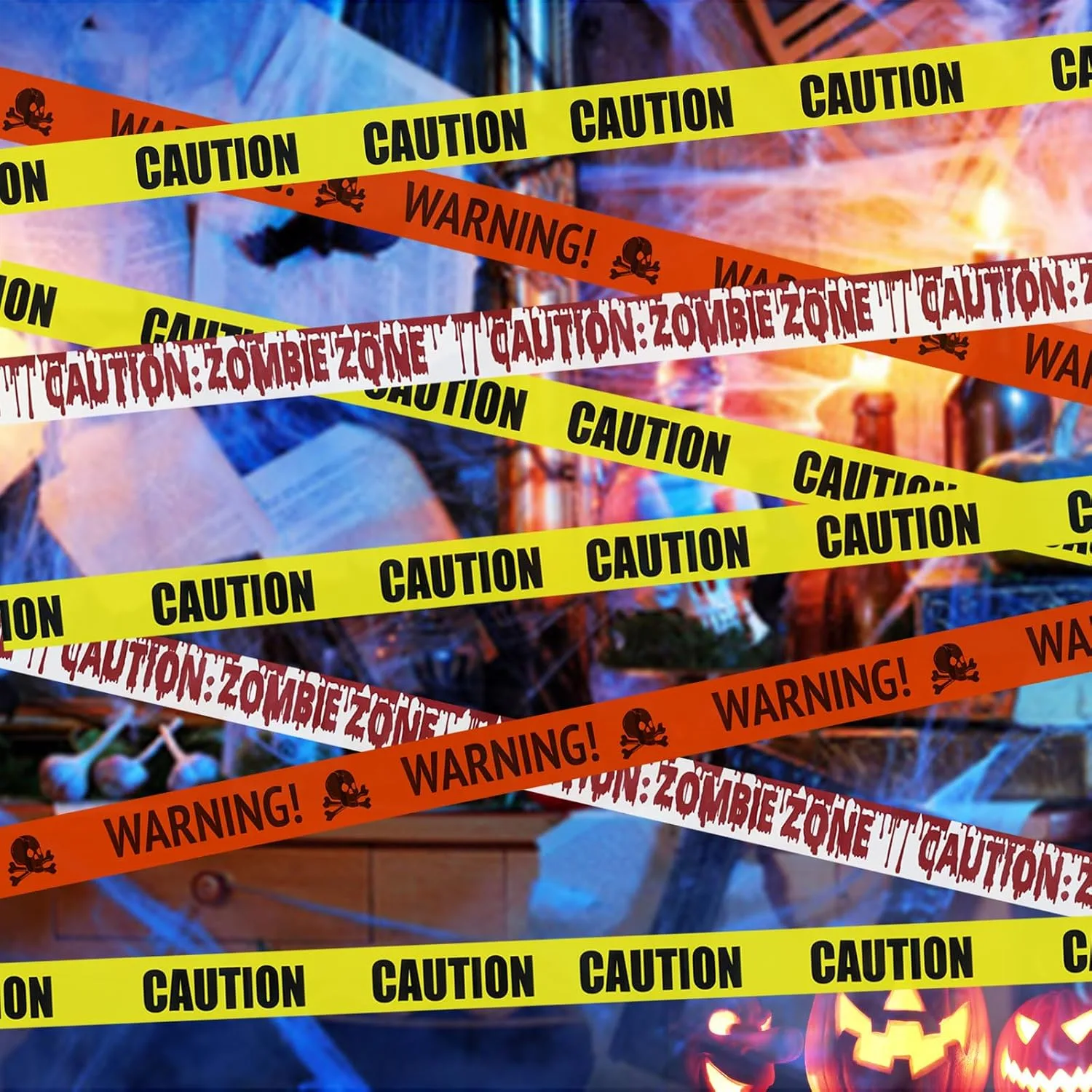 Jsdoin Halloween Decorations Caution Tape 30m Yellow Hazard Warning Props Fright