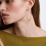 Karen Millen Crystal Sprinkle Large Hoop Earrings For Women