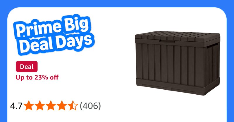 Keter Kentwood 190l Outdoor Resin Garden Storage Box Brown Weatherproof Wood Eff