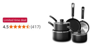 Kichly Set Of 8 Non Stick Pots And Pans Cookware Suitable For Induction Hob With