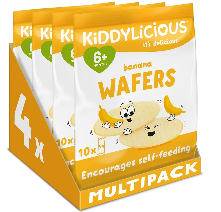 Kiddylicious Banana Wafers Gluten And Dairy Free Kids Snack Suitable For 6 Month