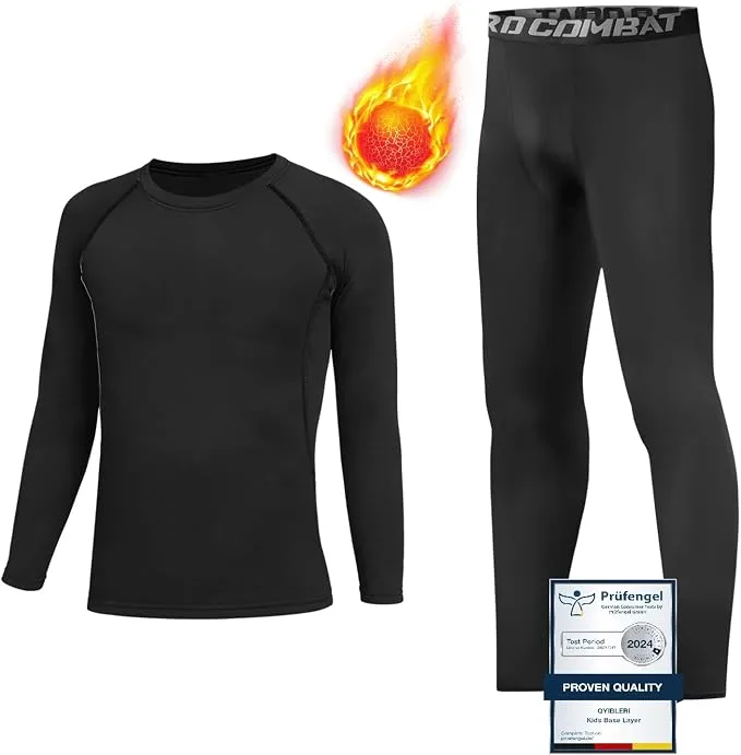 Kids Base Layer Football Skins Long Sleeve Top And Tights Skins For Boys Set Kid