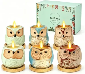 Kinforse Scented Candles Gifts For Women Owl Gift Set For Ladies Birthday