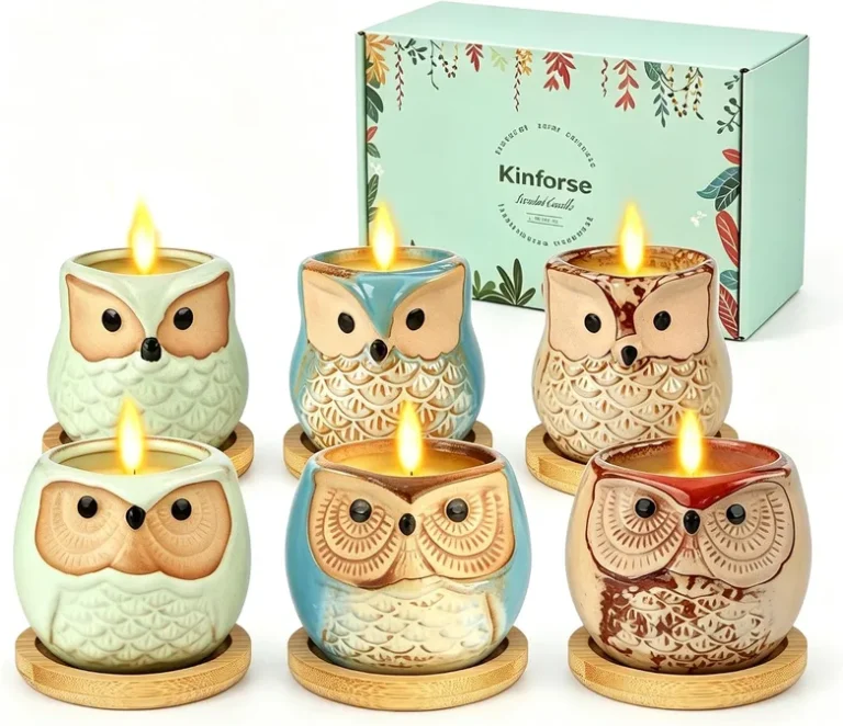 Kinforse Scented Candles Gifts For Women Owl Gift Set For Ladies Birthday