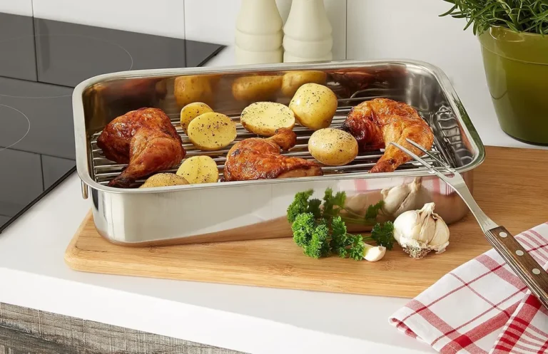 Kitchencraft Roasting Tin With Rack Stainless Steel Construction Rectangular Sha