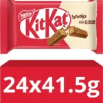 KitKat 4 Finger Milk Chocolate Biscuit Bar - Crispy Wafer, 41.5g | Multipack of 24