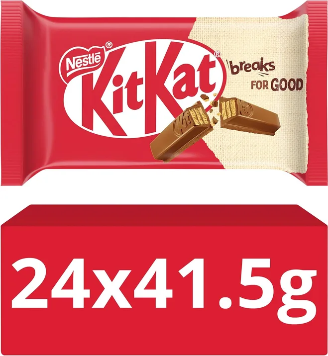 Kitkat 4 Finger Milk Chocolate Biscuit Bar Crispy Wafer 41 5g Multipack Of 24