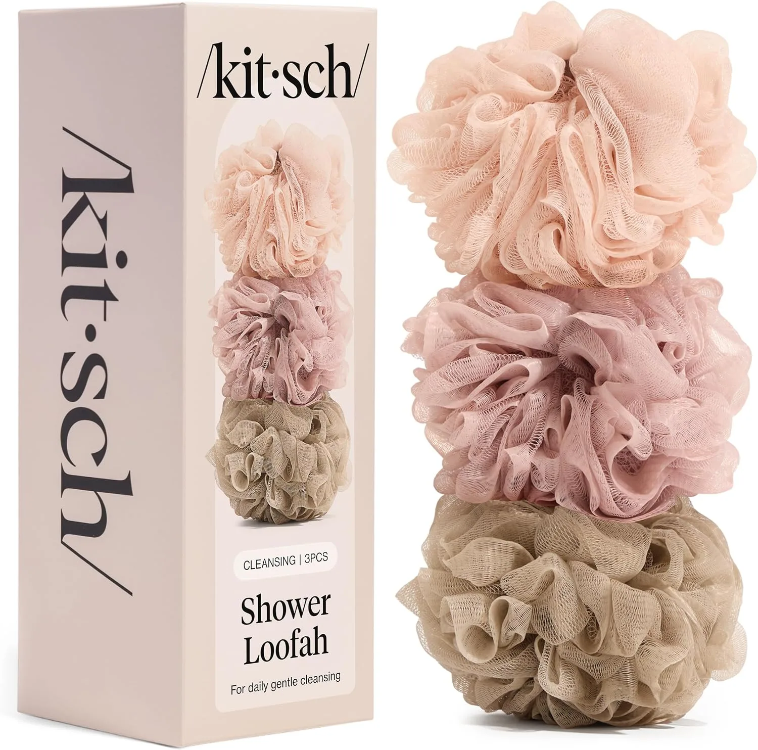 Kitsch Shower Loofah 3pc Set Ballet