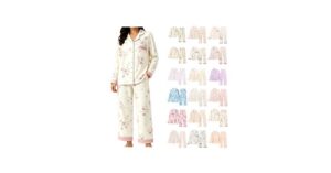 Ladies Fluffy Pyjamas Ladies Pyjamas Floral Print Button Down Pjs